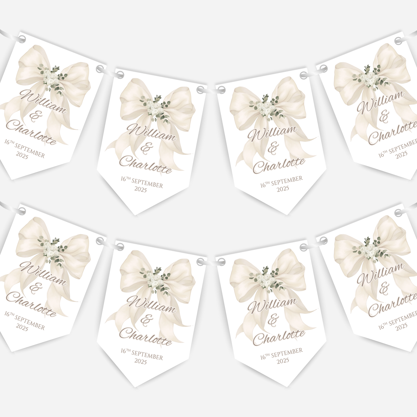 Engagement Or Wedding Bow Bunting - B162
