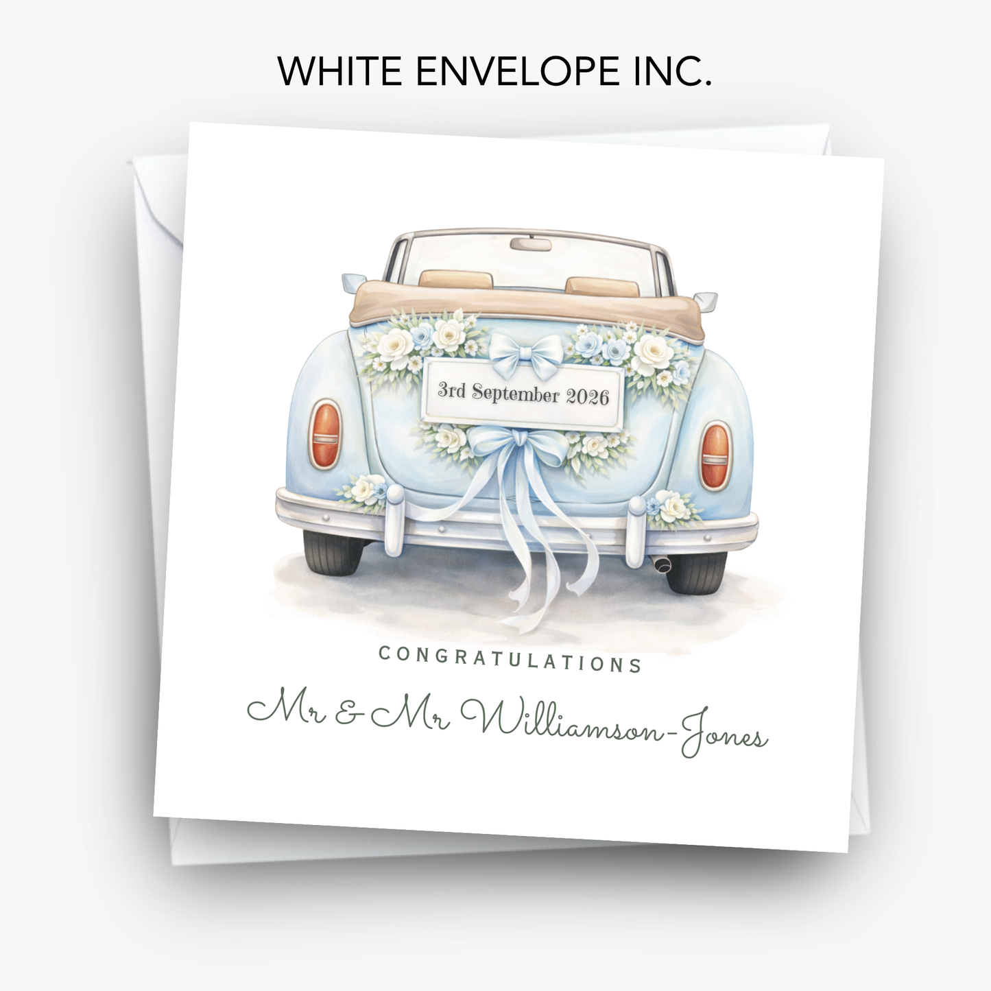 Wedding Car and Flowers  Wedding Card - C870