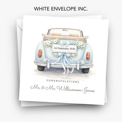 Wedding Car and Flowers  Wedding Card - C870