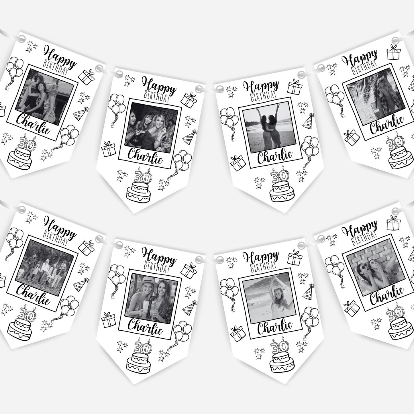 Doodle & Fun Birthday Photo Bunting - B190