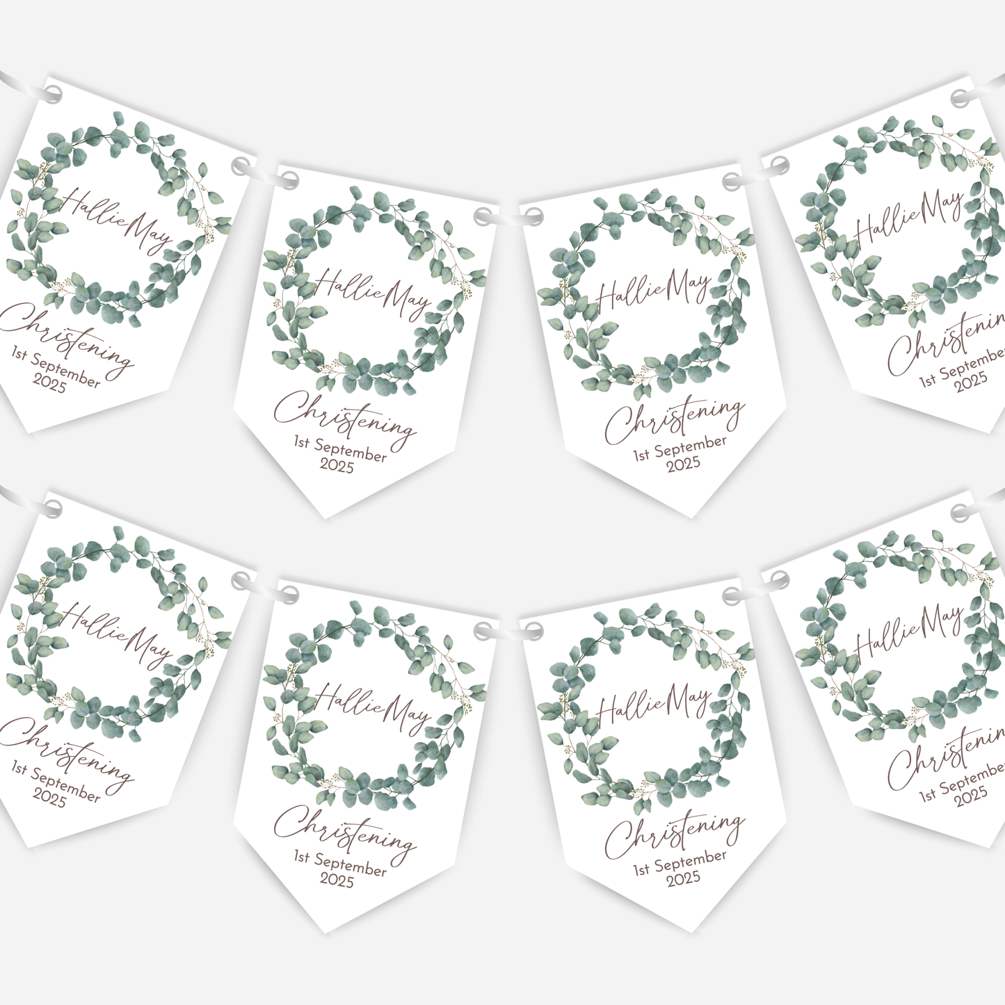 Christening or Baptism Foliage Bunting - B107