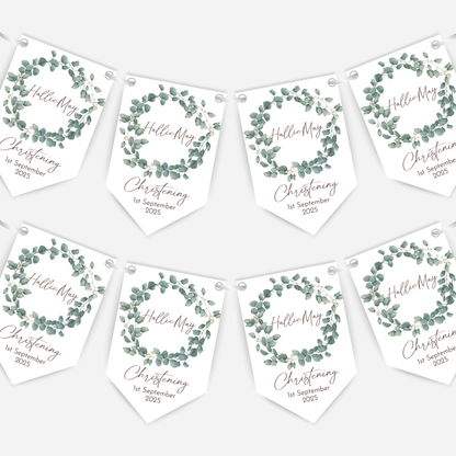Christening or Baptism Foliage Bunting - B107
