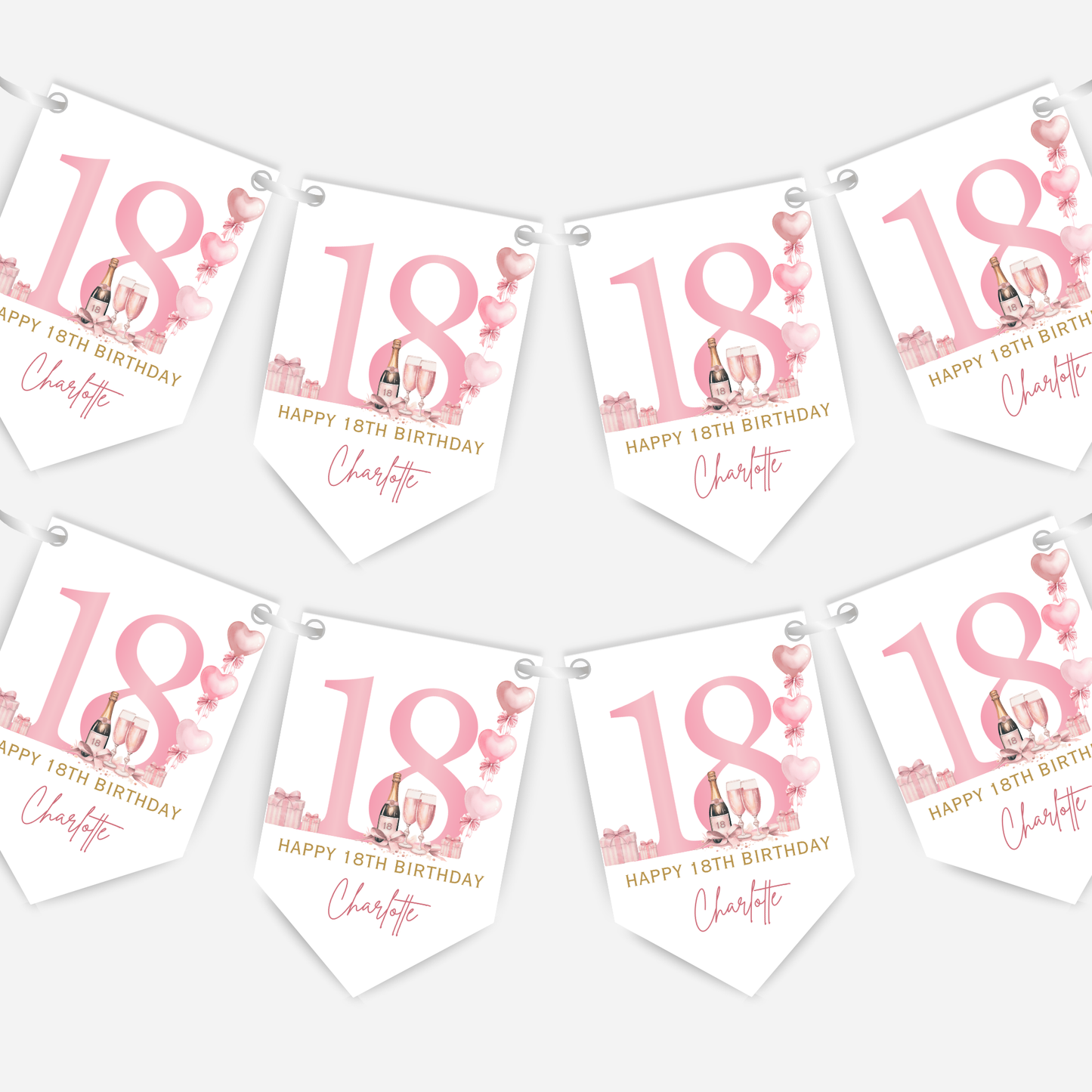 18th Or Any Age Birthday Bunting - B269
