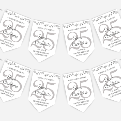 Silver Wedding Anniversary Bunting - B137