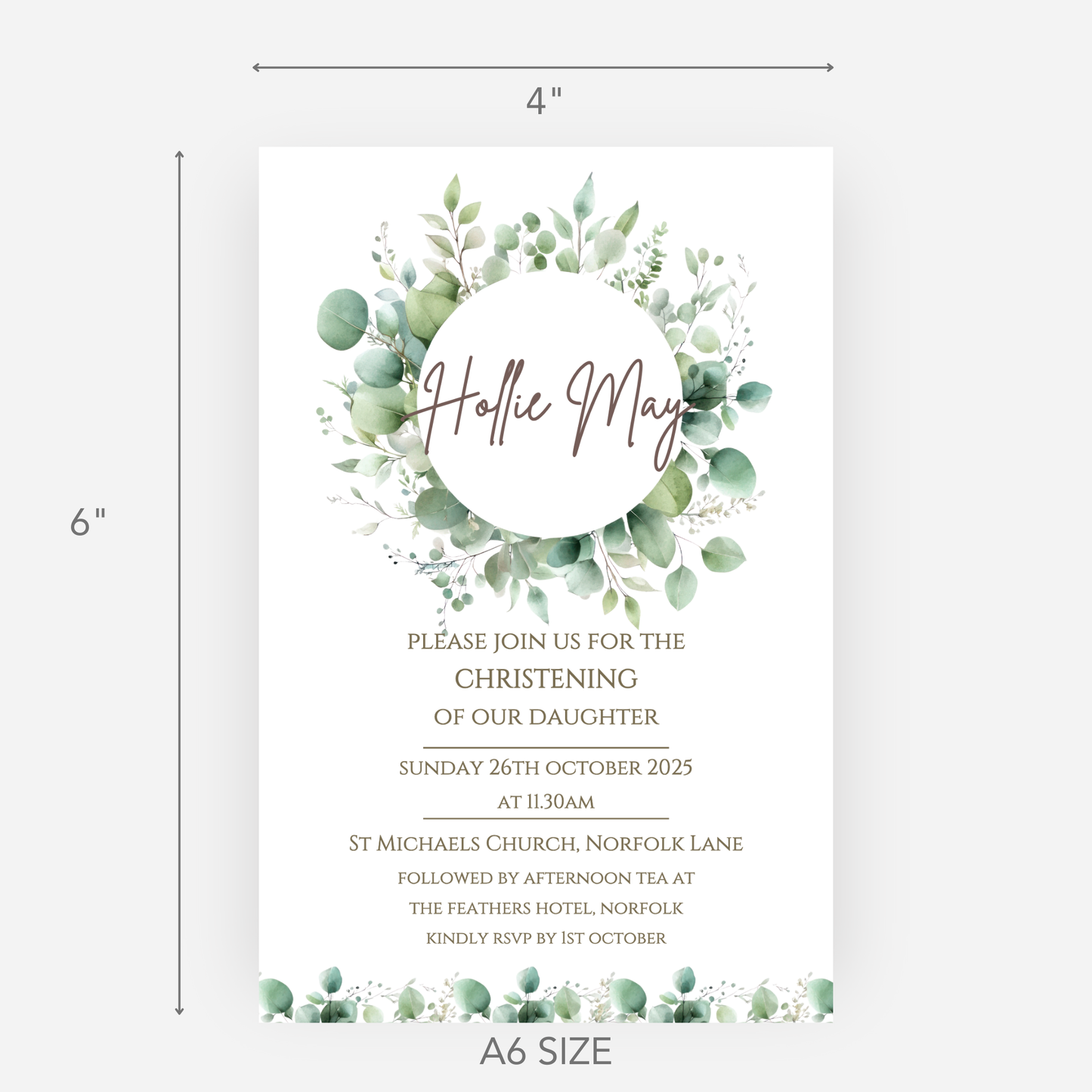 Christening or Baptism Elegant Invitation (Pack of 10 ) - P122
