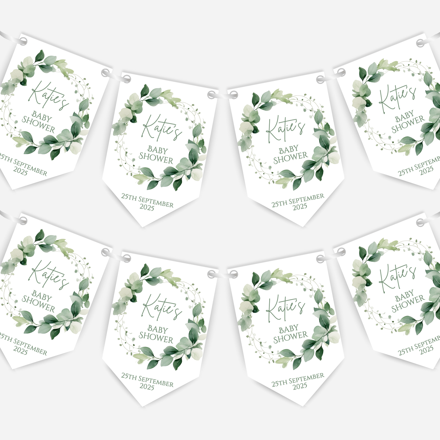 Neutral Foliage Baby Shower Bunting - B234