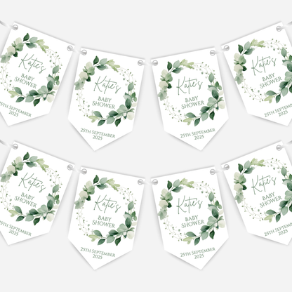 Neutral Foliage Baby Shower Bunting - B234
