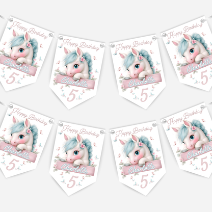 Cute Pastel Pony Bunting - B211