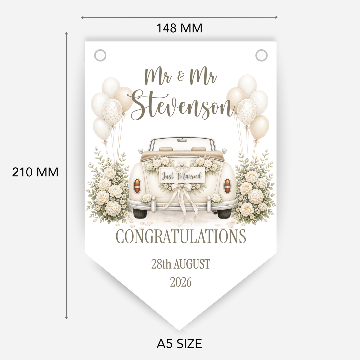 Wedding Car Bunting - B305