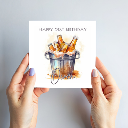 Beer Bucket Birthday Card - C159