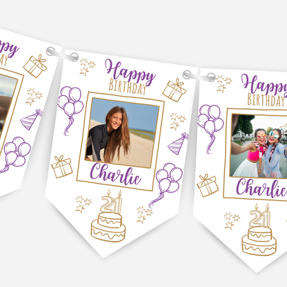 Doodle & Fun Birthday - Colour Photo's Bunting - B191