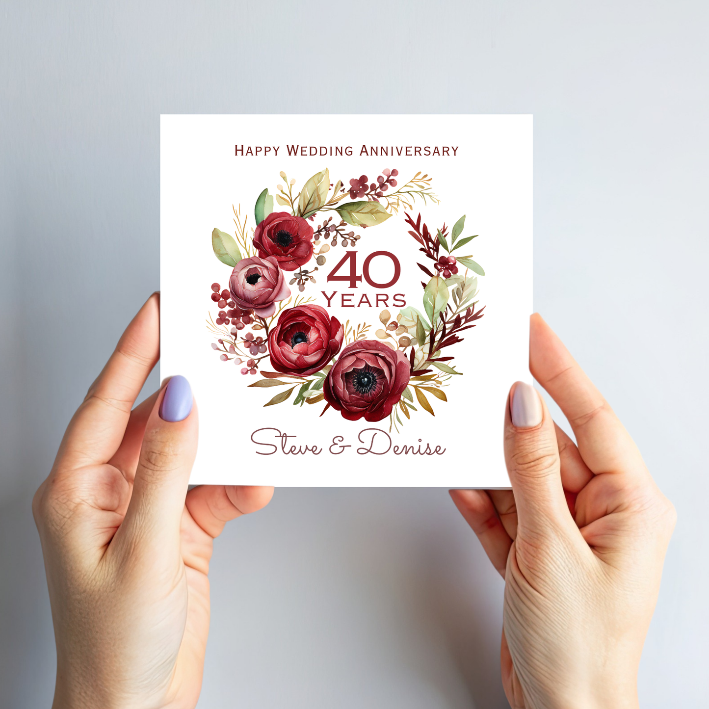 Ruby 40th Wedding Anniversary Card - C681