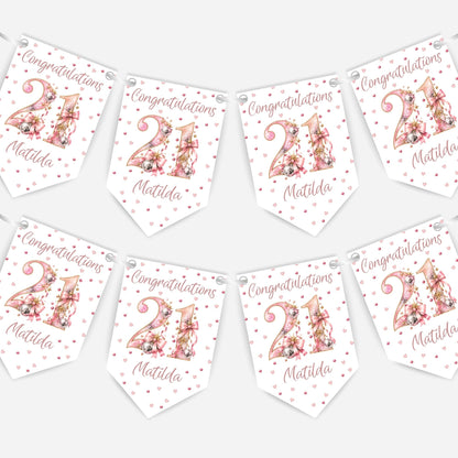 Disco and Bows Birthday Bunting -B329