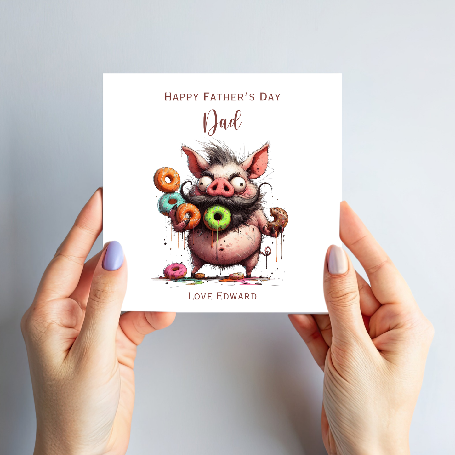 Fathers Day Card - Fun Pig Design - C801