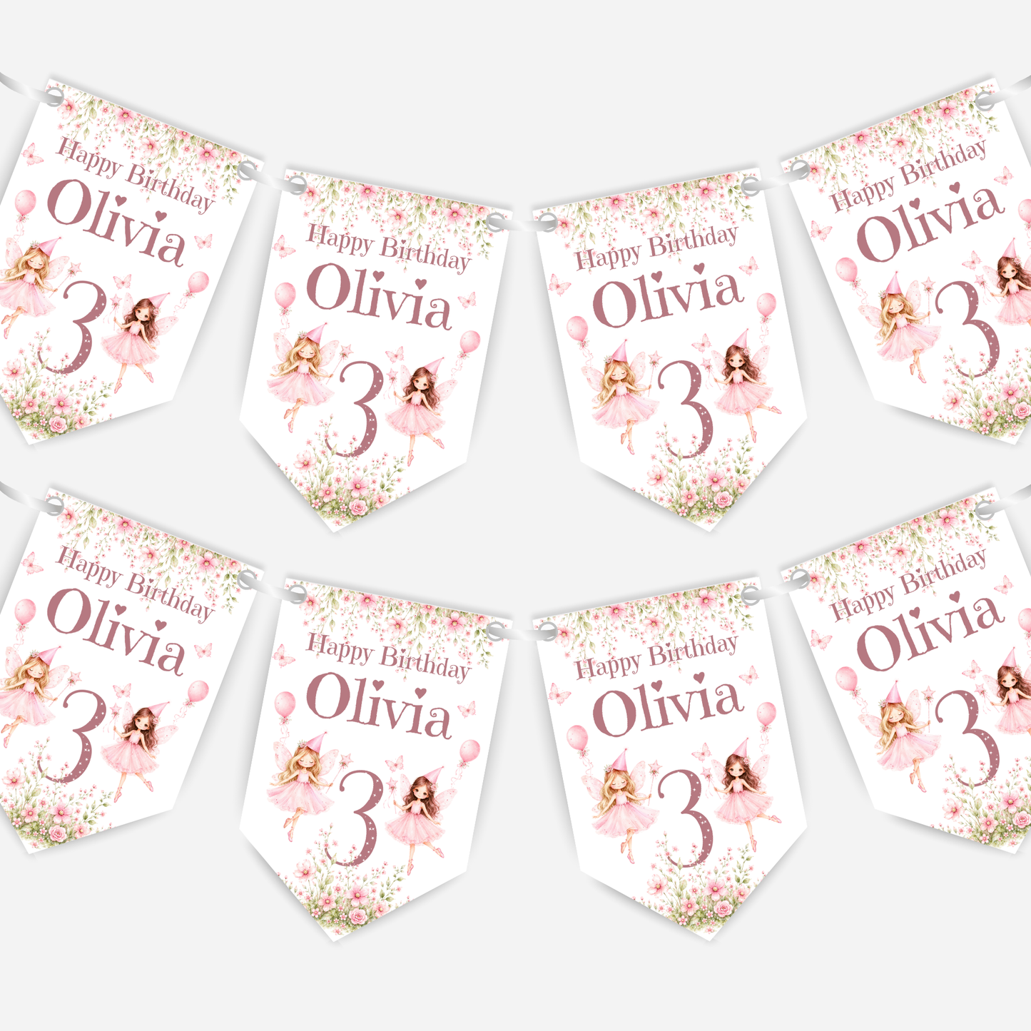Pretty Pink Fairy Bunting - B308