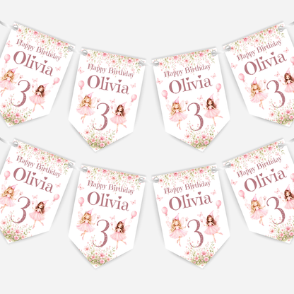 Pretty Pink Fairy Bunting - B308