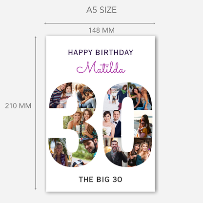 The Big 30 Photo Collage Birthday Card - PC51