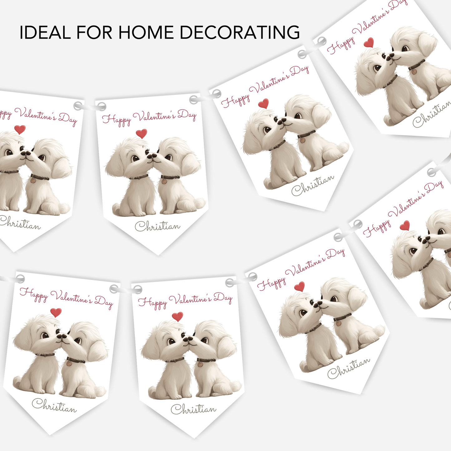 Puppy Valentine's Day Bunting - S188V