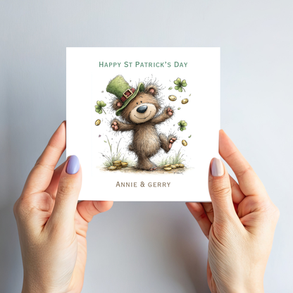 St Patrick's Day Cute Teddy Card - C805