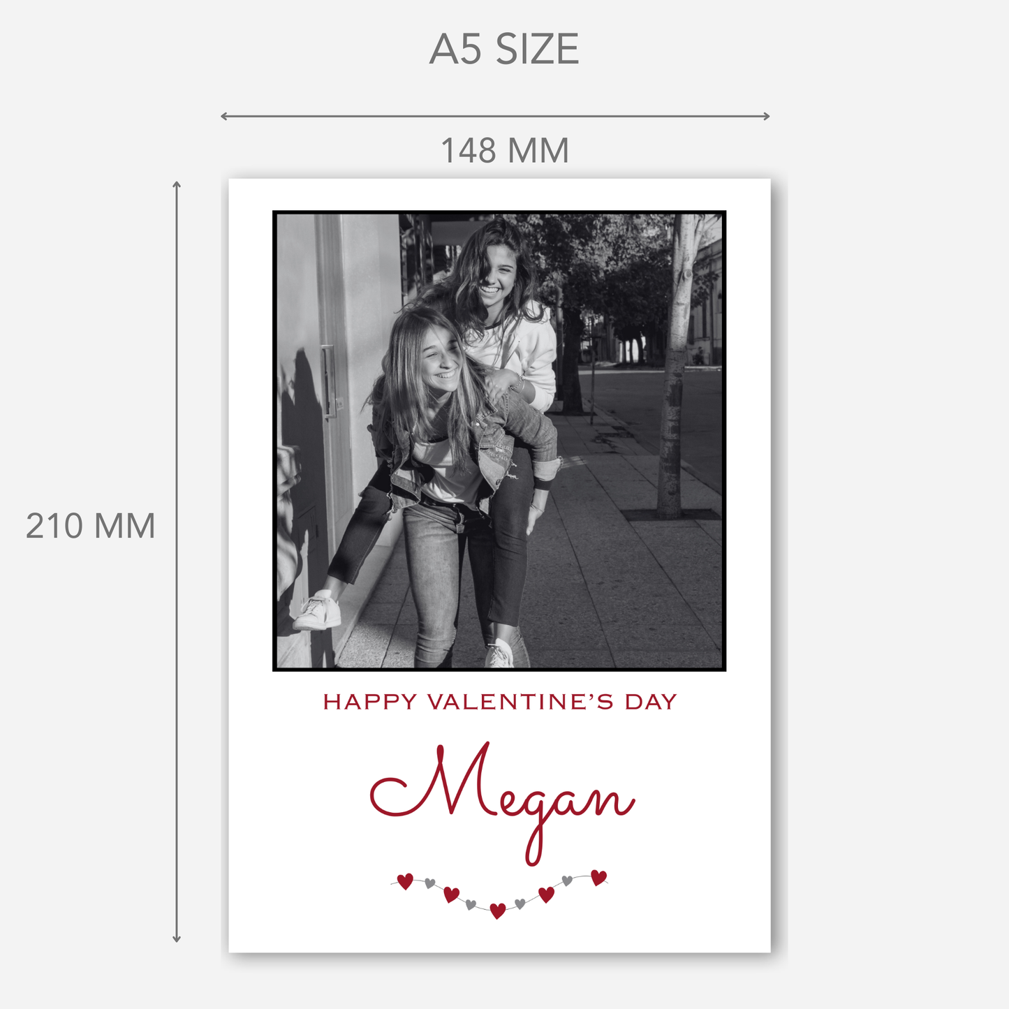 Valentine Photo Card In Black & White - PC30