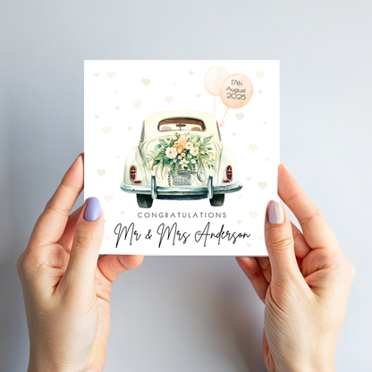 Wedding Car and Balloons Card - C112