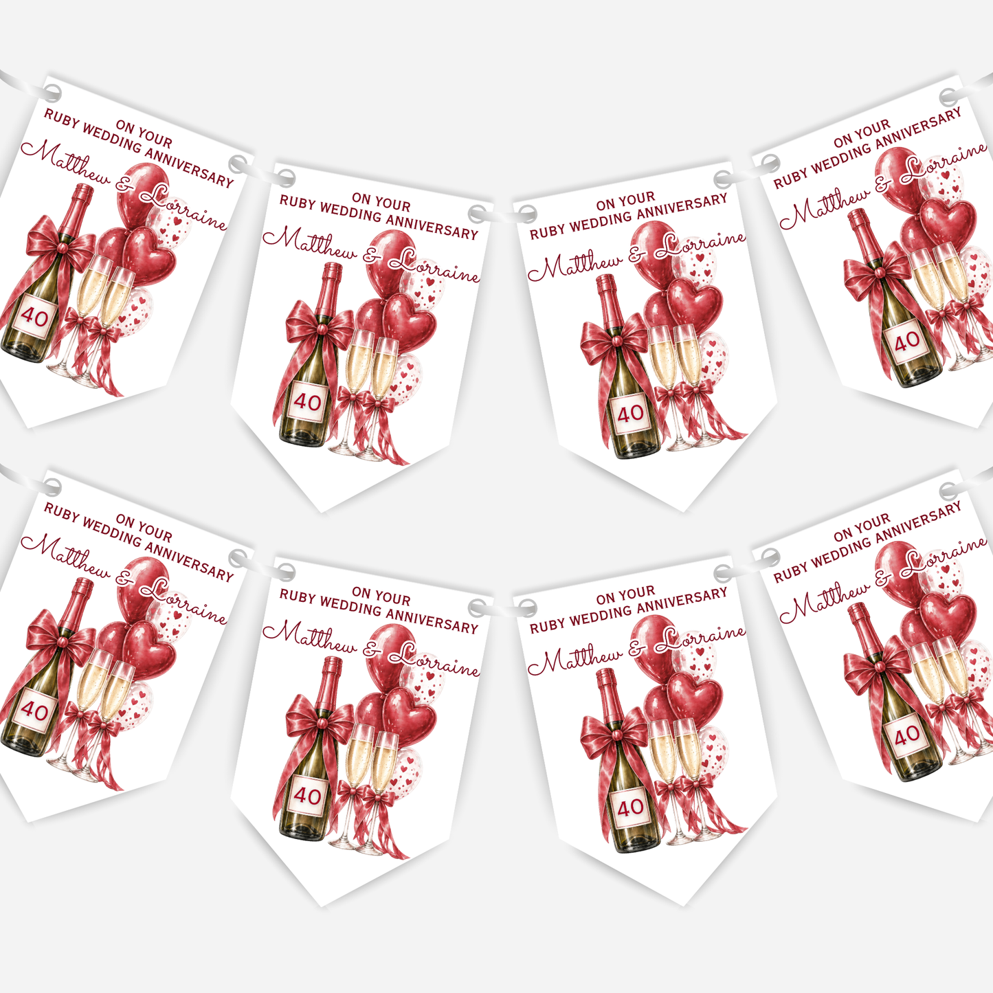 Ruby Wedding Anniversary Bunting - B299