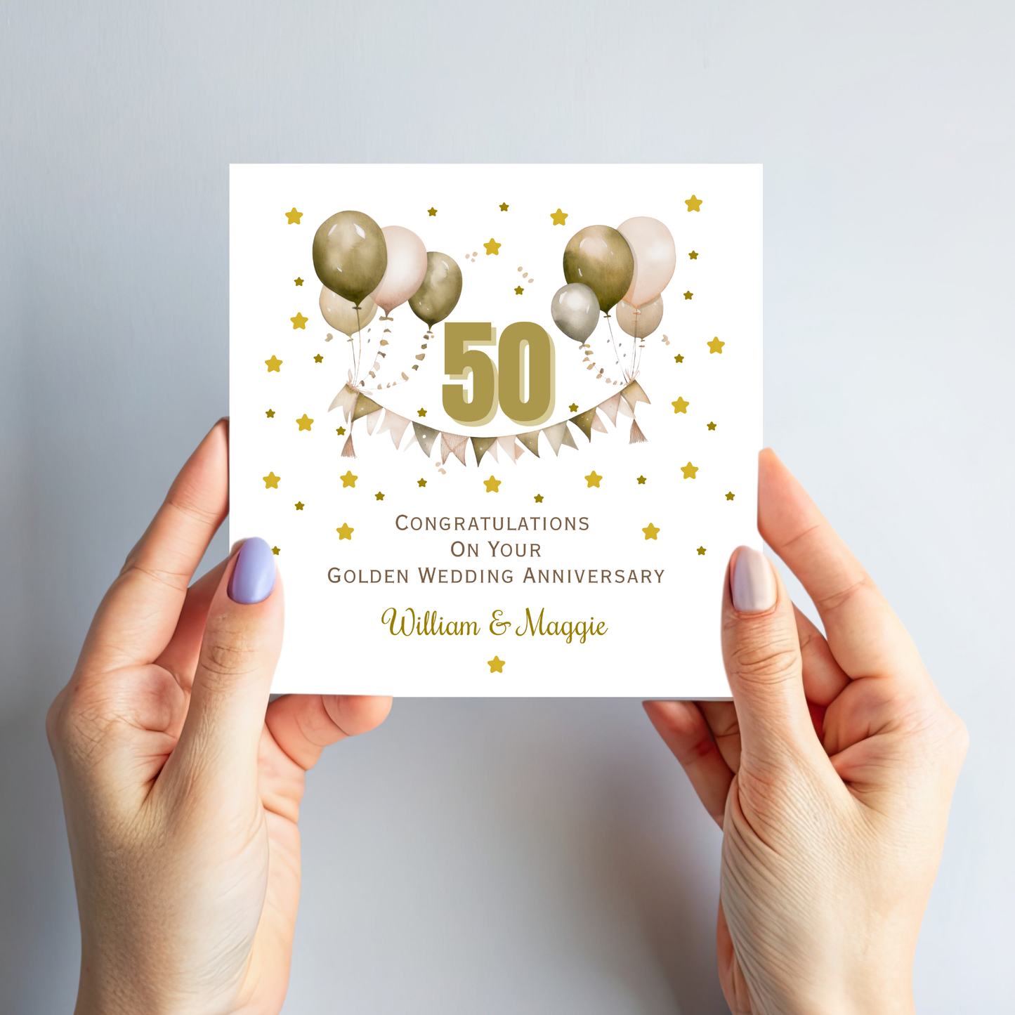Golden- 50th Wedding Anniversary Card - C680