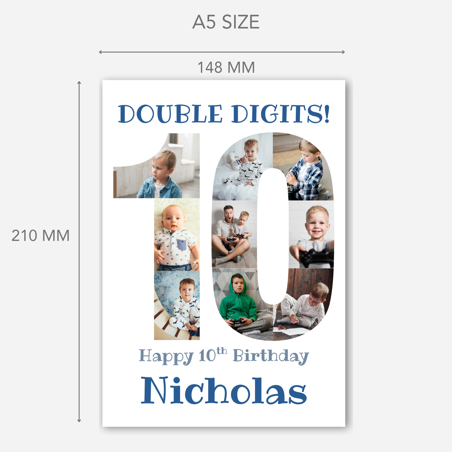 Double Digits! 10th  Birthday Photo Card - PC20
