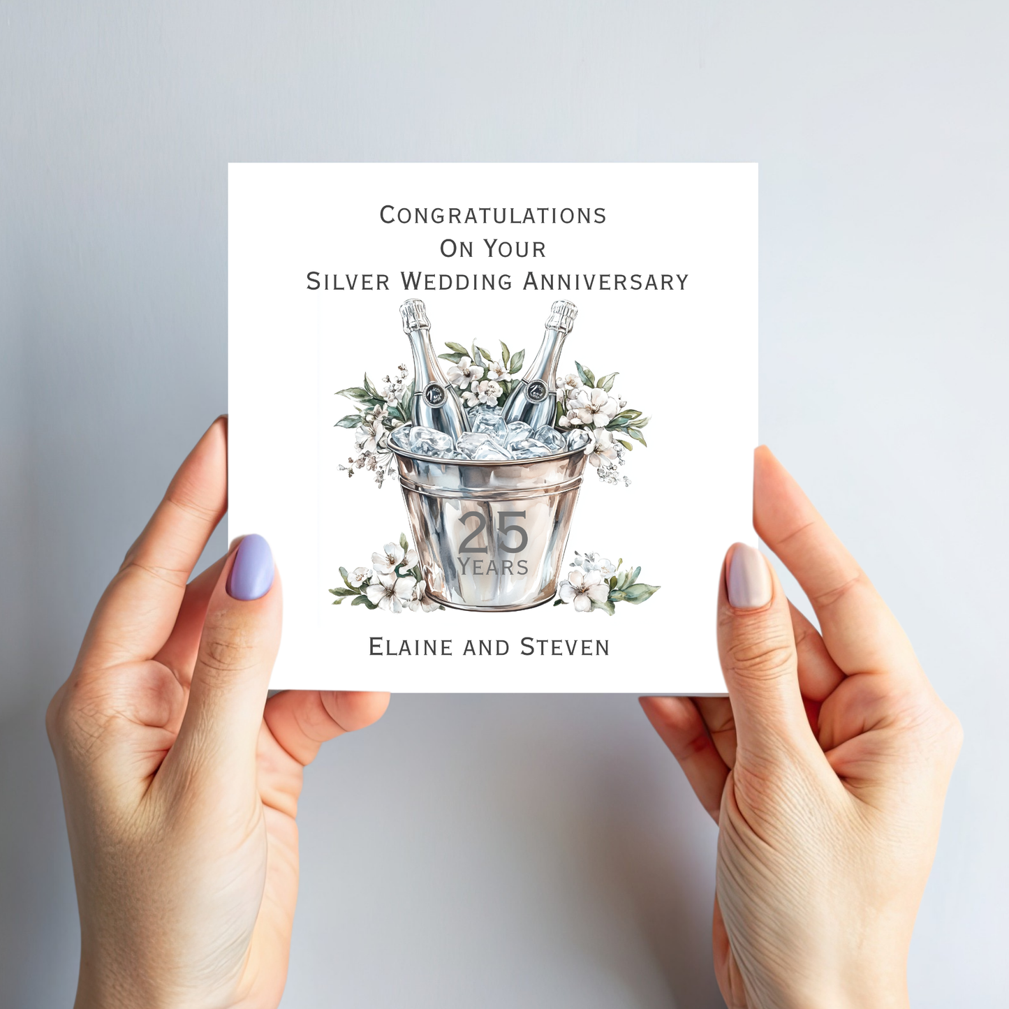 Silver - 25th Wedding Anniversary Card - C640