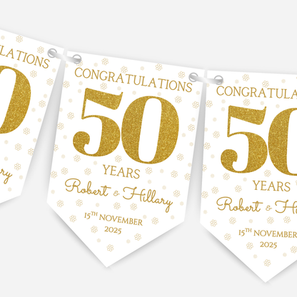 Golden Wedding Anniversary Bunting - B240