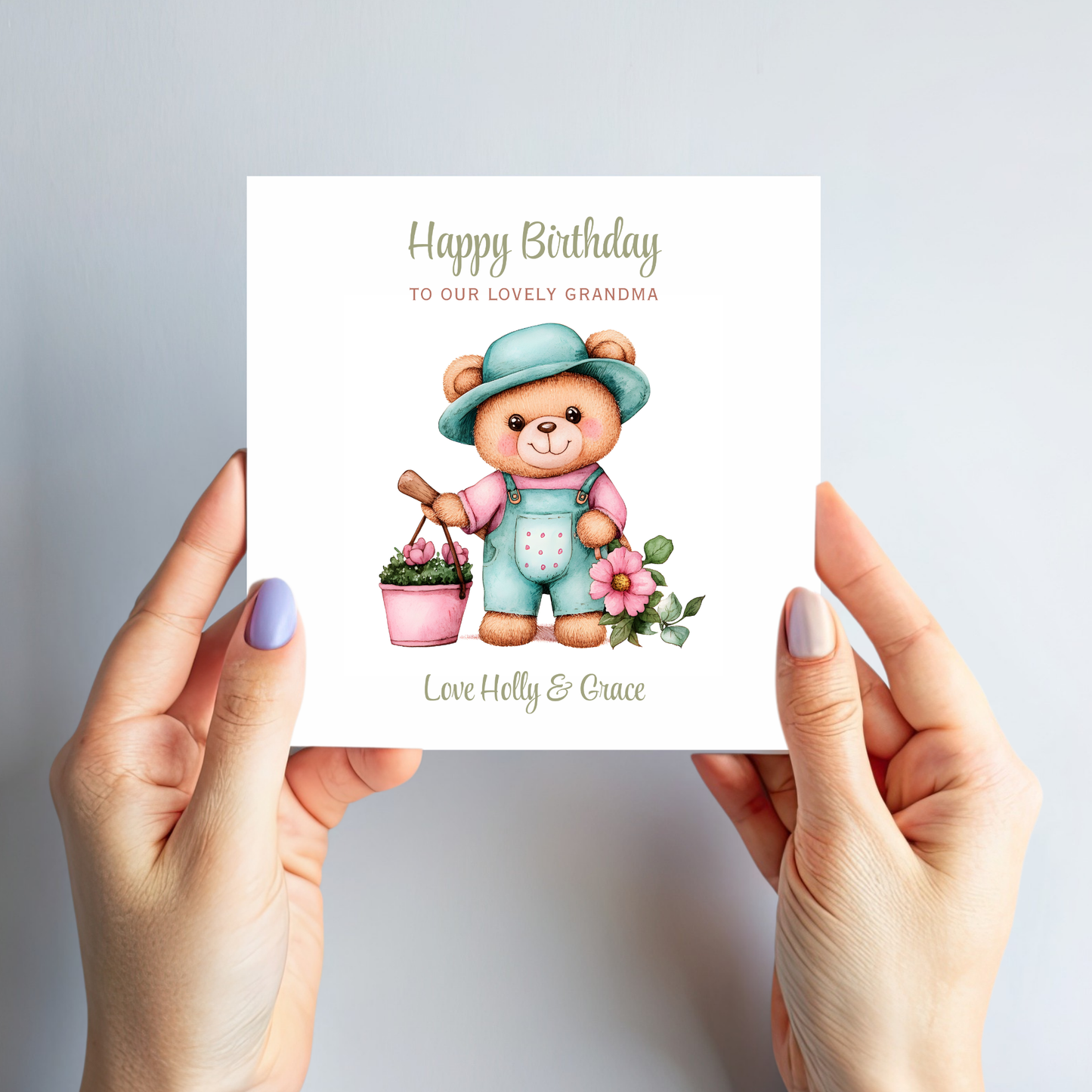 Teddy Gardening Birthday Card - C645