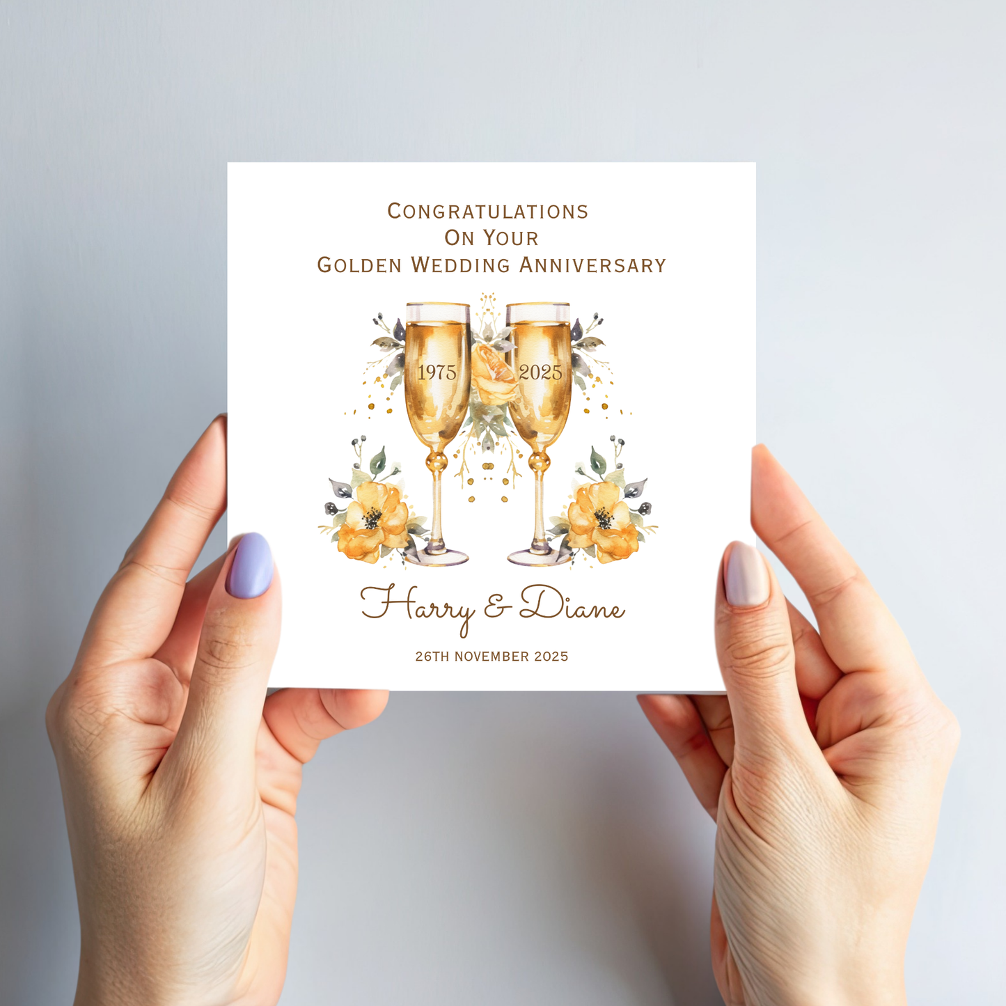 Golden- 50th Wedding Anniversary Card - C683