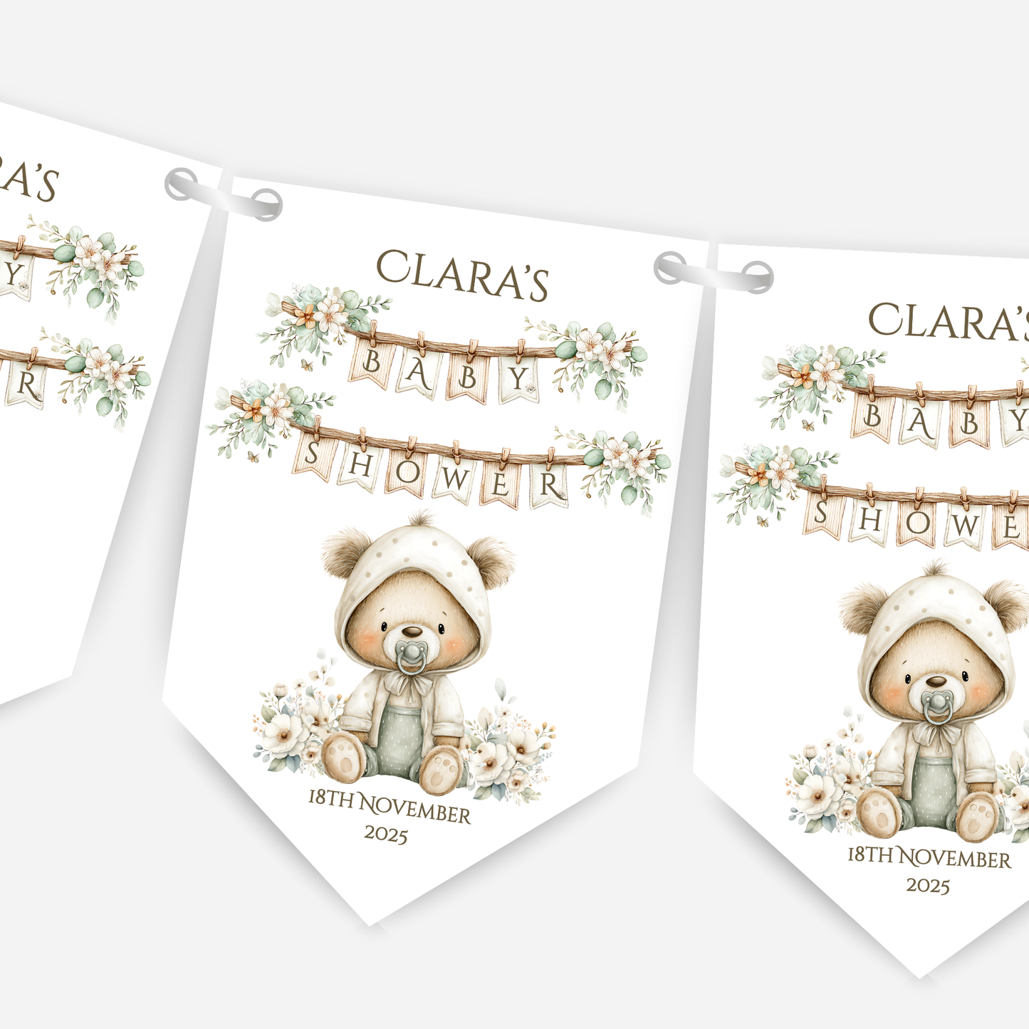 Teddy Bear Baby Shower Bunting - B222