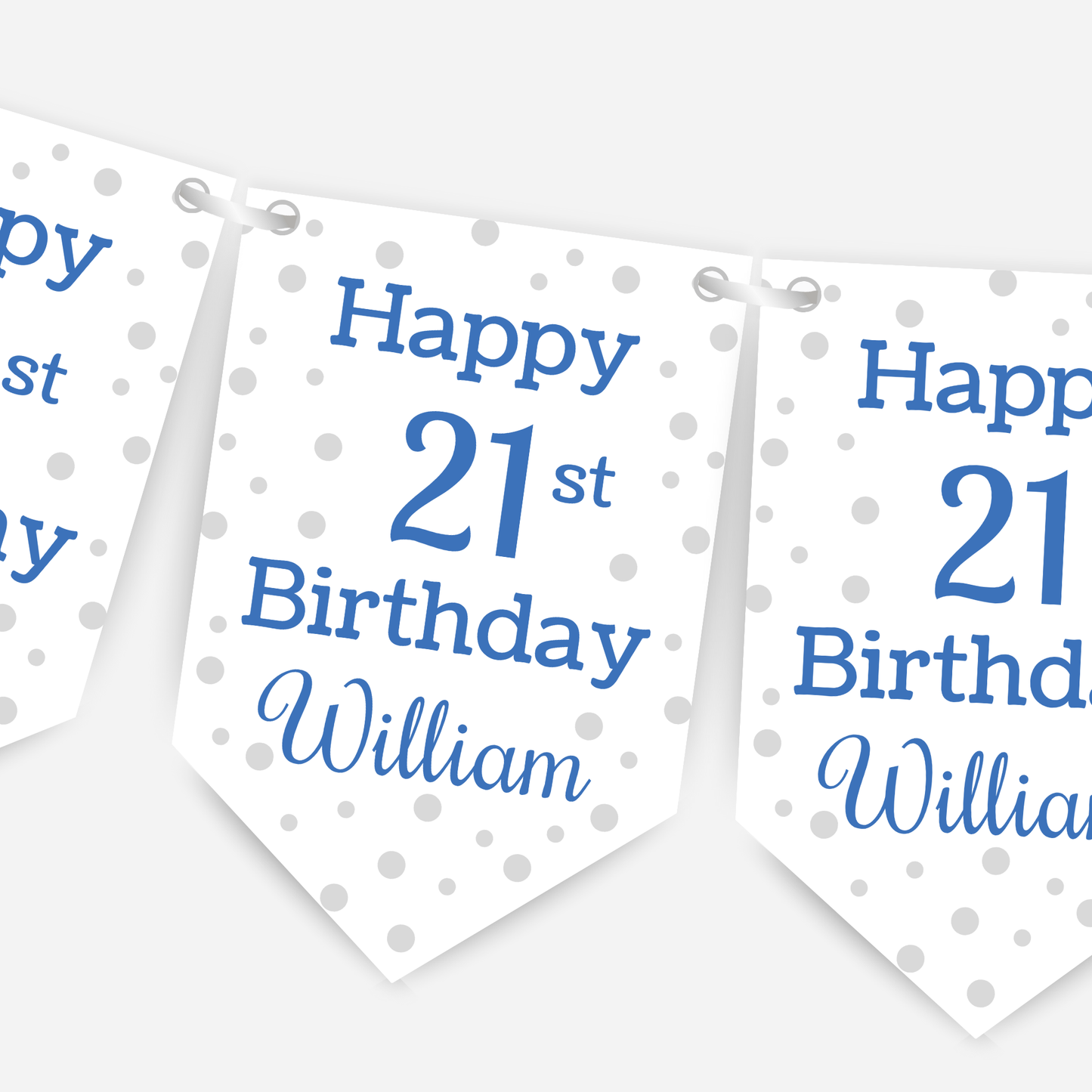 Blue Polka Dot Birthday Bunting - B125