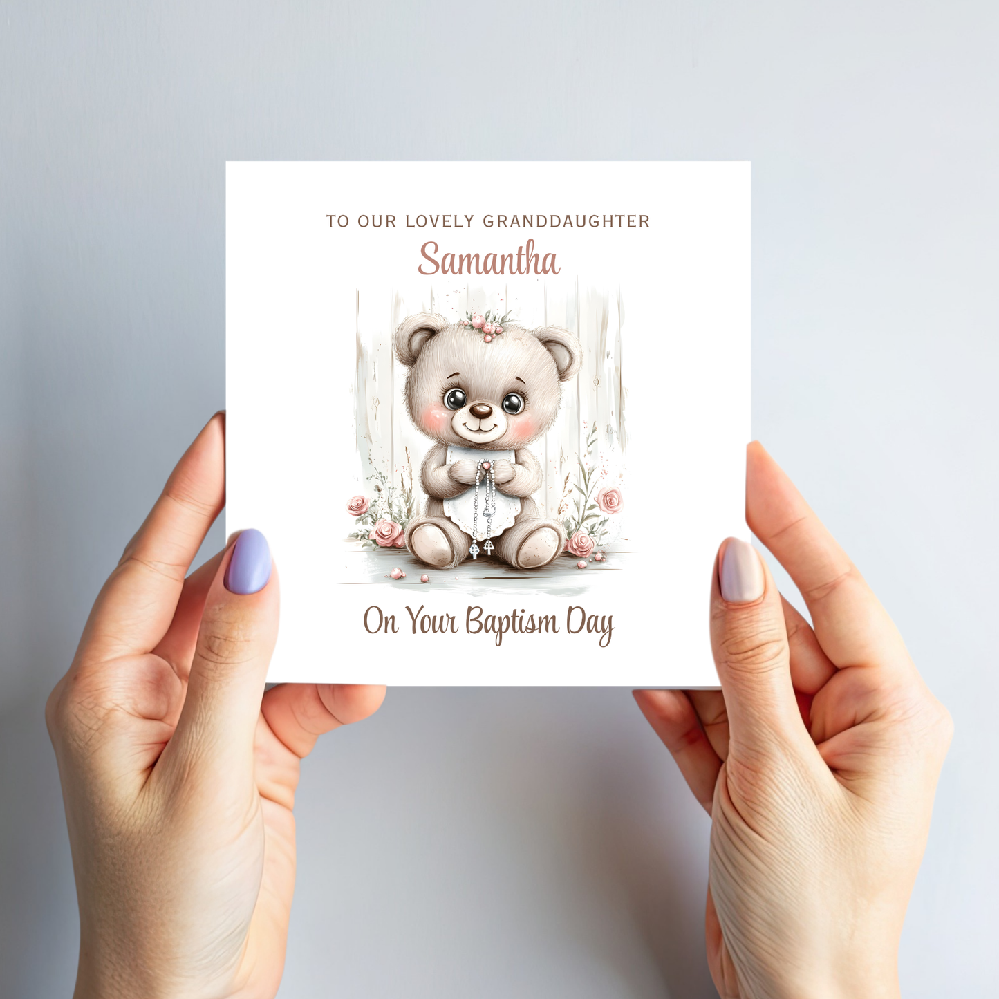 Christening or Baptism Teddy Card - C543