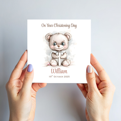 Christening or Baptism Teddy Card - C544