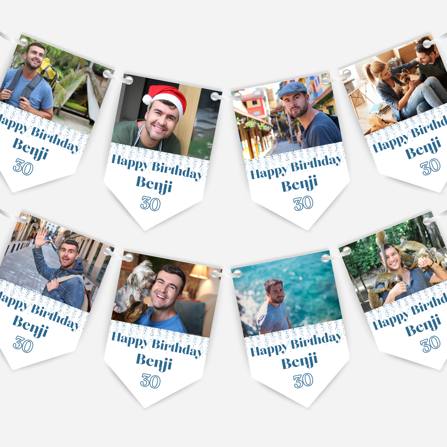Birthday Photo Bunting in Blue - B279