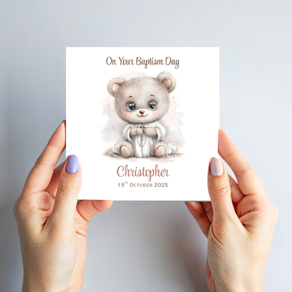 Christening or Baptism Teddy Card - C545