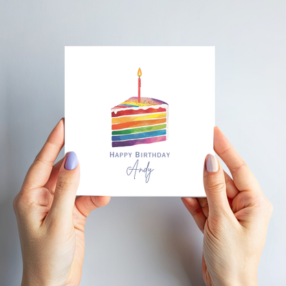 Colourful rainbow Cake Card - C537