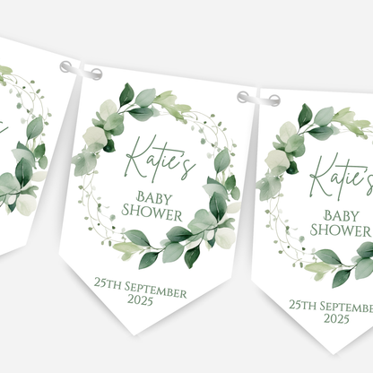Neutral Foliage Baby Shower Bunting - B234