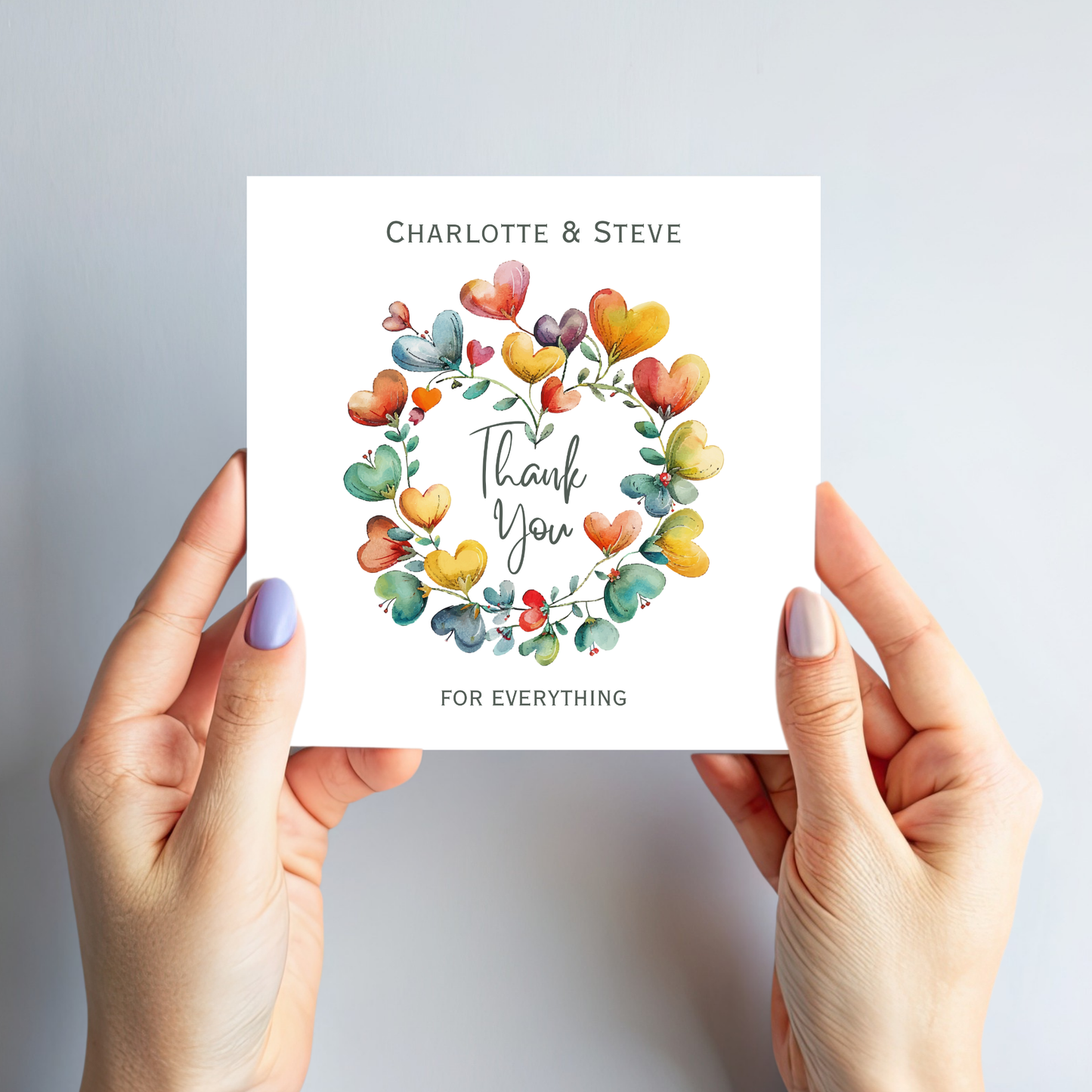 Thank you Card With A Heart Design - C823