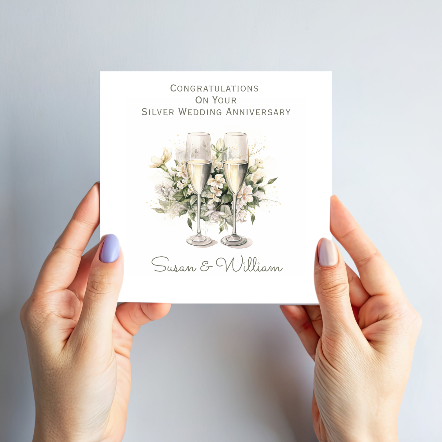 Silver - 25th Wedding Anniversary Card - C677