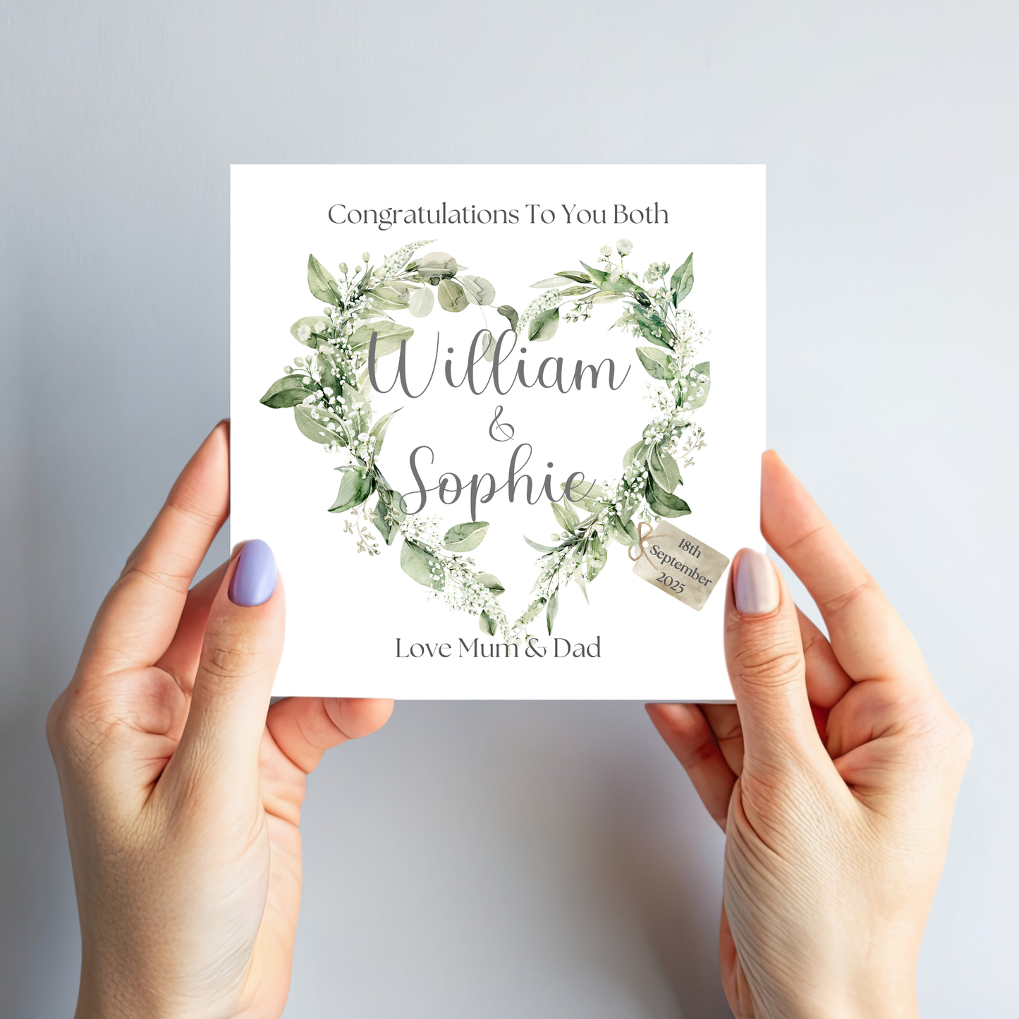 Heart Wedding or Engagement Card - C115