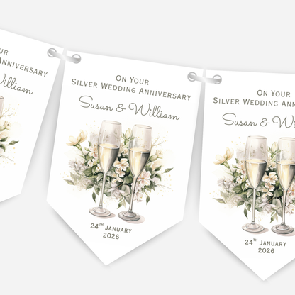 Silver Wedding Anniversary Bunting - B231