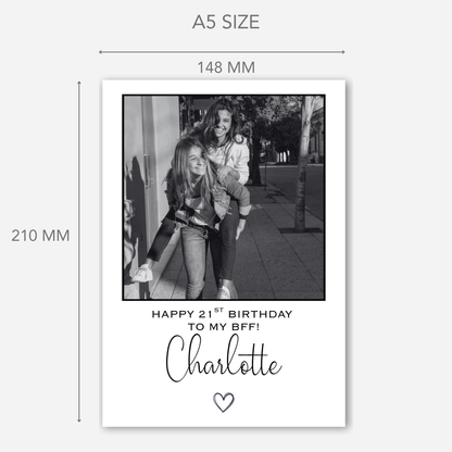 Black and White Photo Birthday Card - PC12