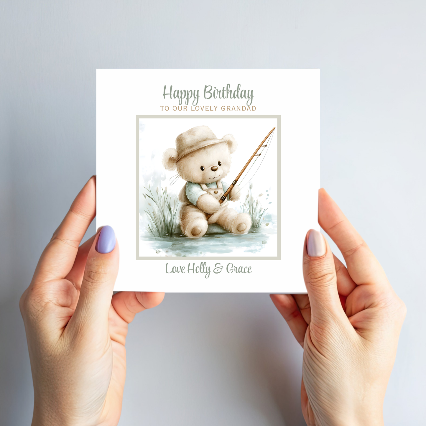 Teddy Fishing Birthday Card - C718