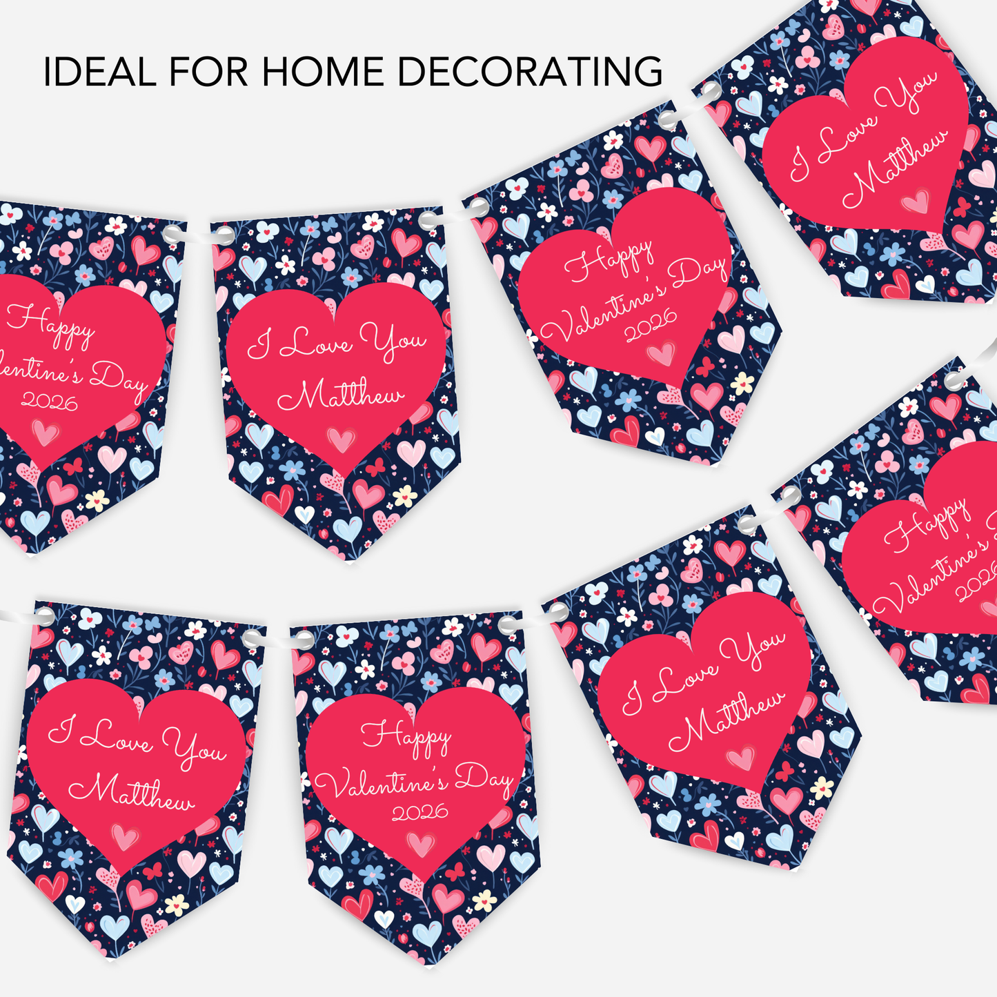 Floral Valentine's Day Bunting - S185V