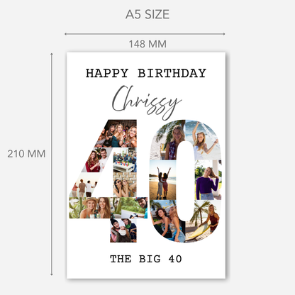 The Big 40 Photo Collage Birthday Card - PC11