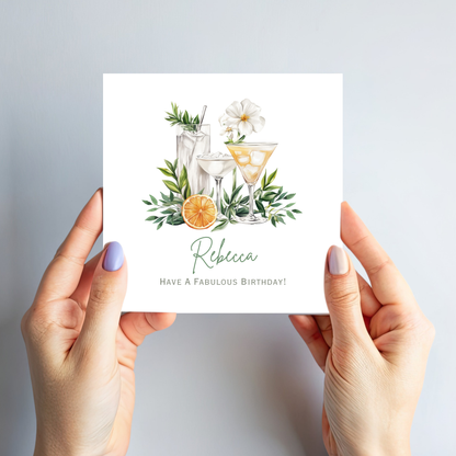 Cocktail Birthday Card - C625