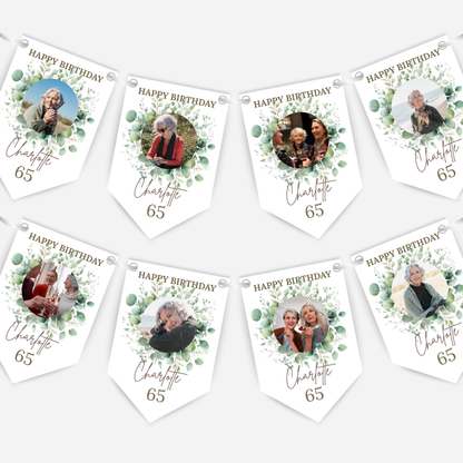 Birthday Photo Bunting  with eight photos - B281